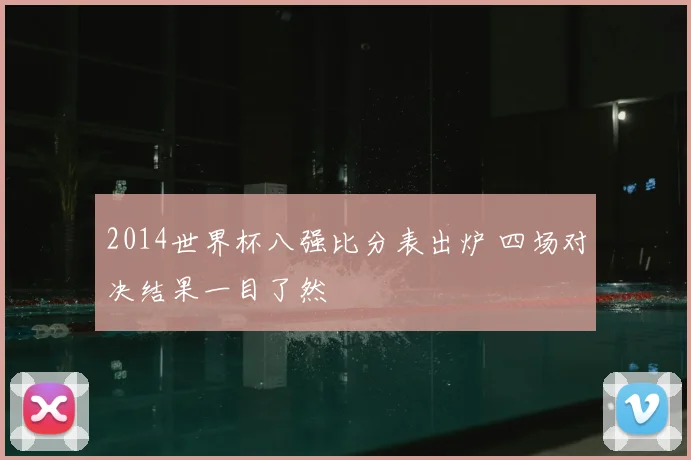 2014世界杯八强比分表出炉 四场对决结果一目了然