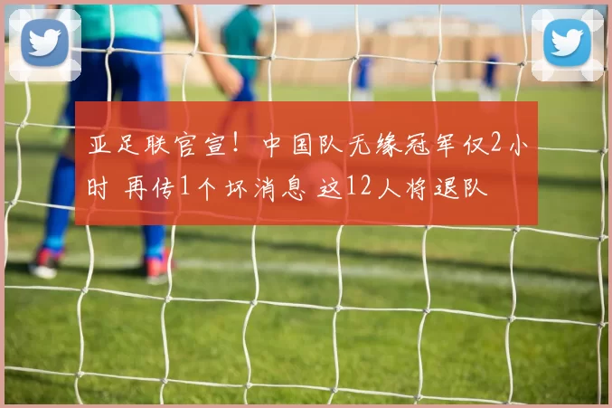亚足联官宣！中国队无缘冠军仅2小时 再传1个坏消息 这12人将退队